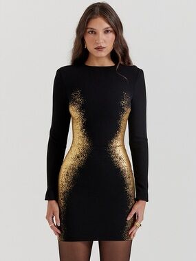 sleeveless mini black dress Lumi Black Button Up Mini Dress - US 4